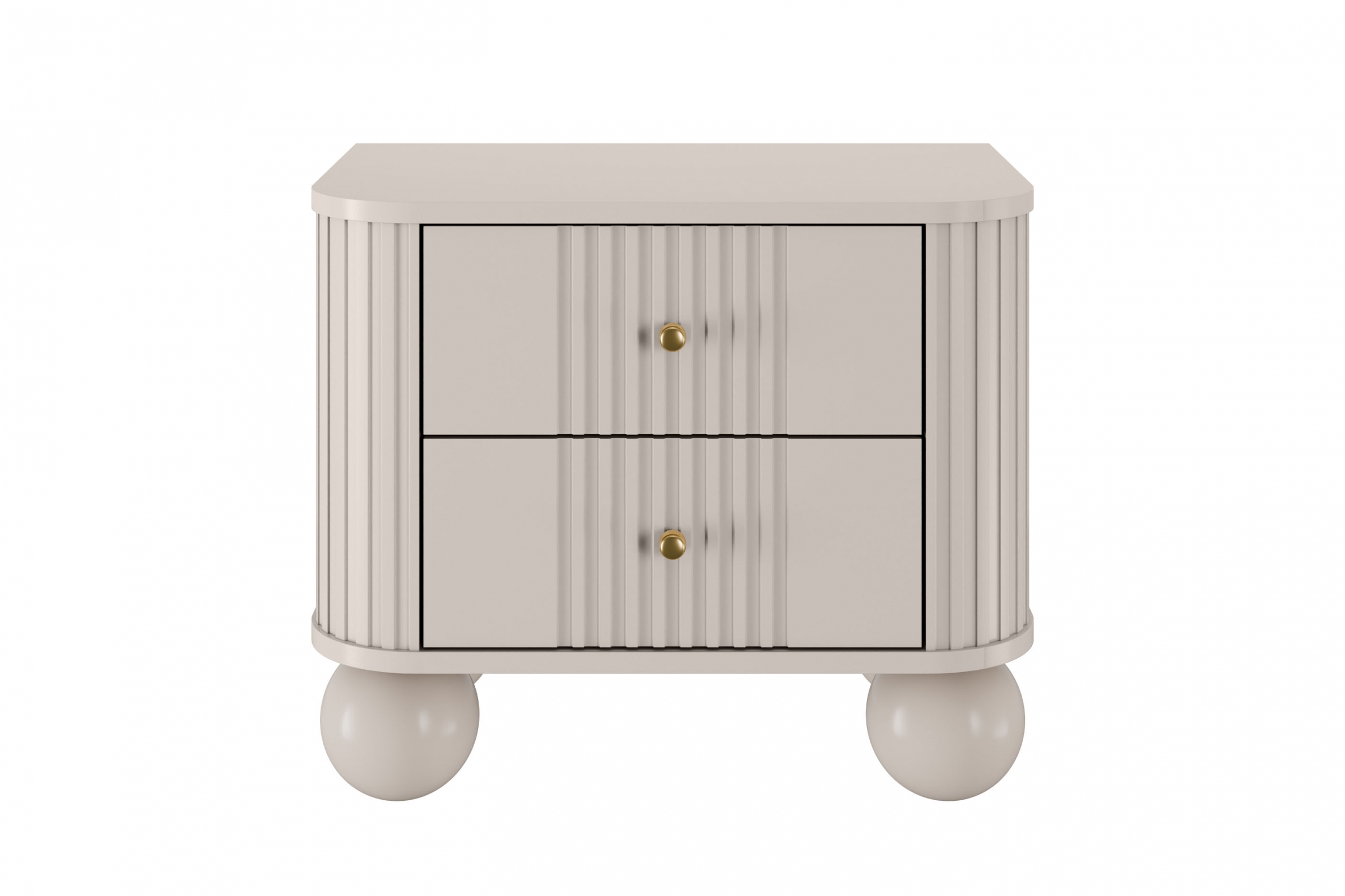 Set nočních stolků Vesper 56 cm - kašmírová / zlaté úchytky / kulaté kašmírové nohy Komplet szafek nocnych Vesper 56 cm - kašmír / zlote Úchytky / Nohy kule