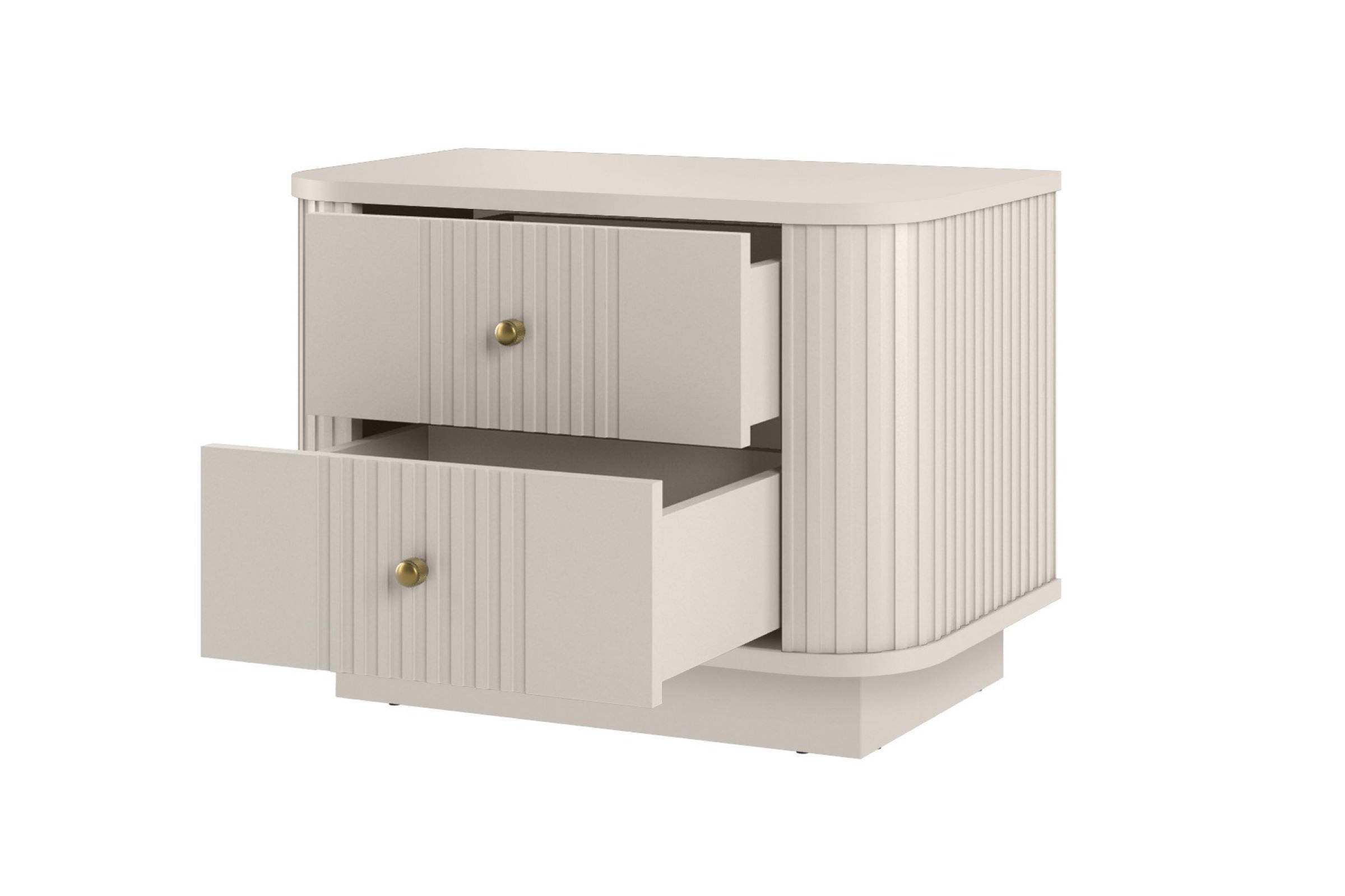 Sada nočních stolků Vesper 56 cm - kašmírová / zlaté úchytky Komplet szafek nocnych Vesper 56 cm - kašmír / zlote Úchytky