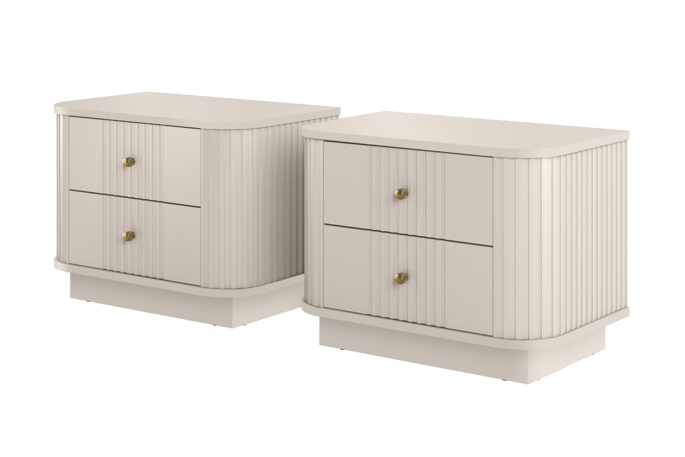 Sada nočních stolků Vesper 56 cm - kašmírová / zlaté úchytky Komplet szafek nocnych Vesper 56 cm - kašmír / zlote Úchytky