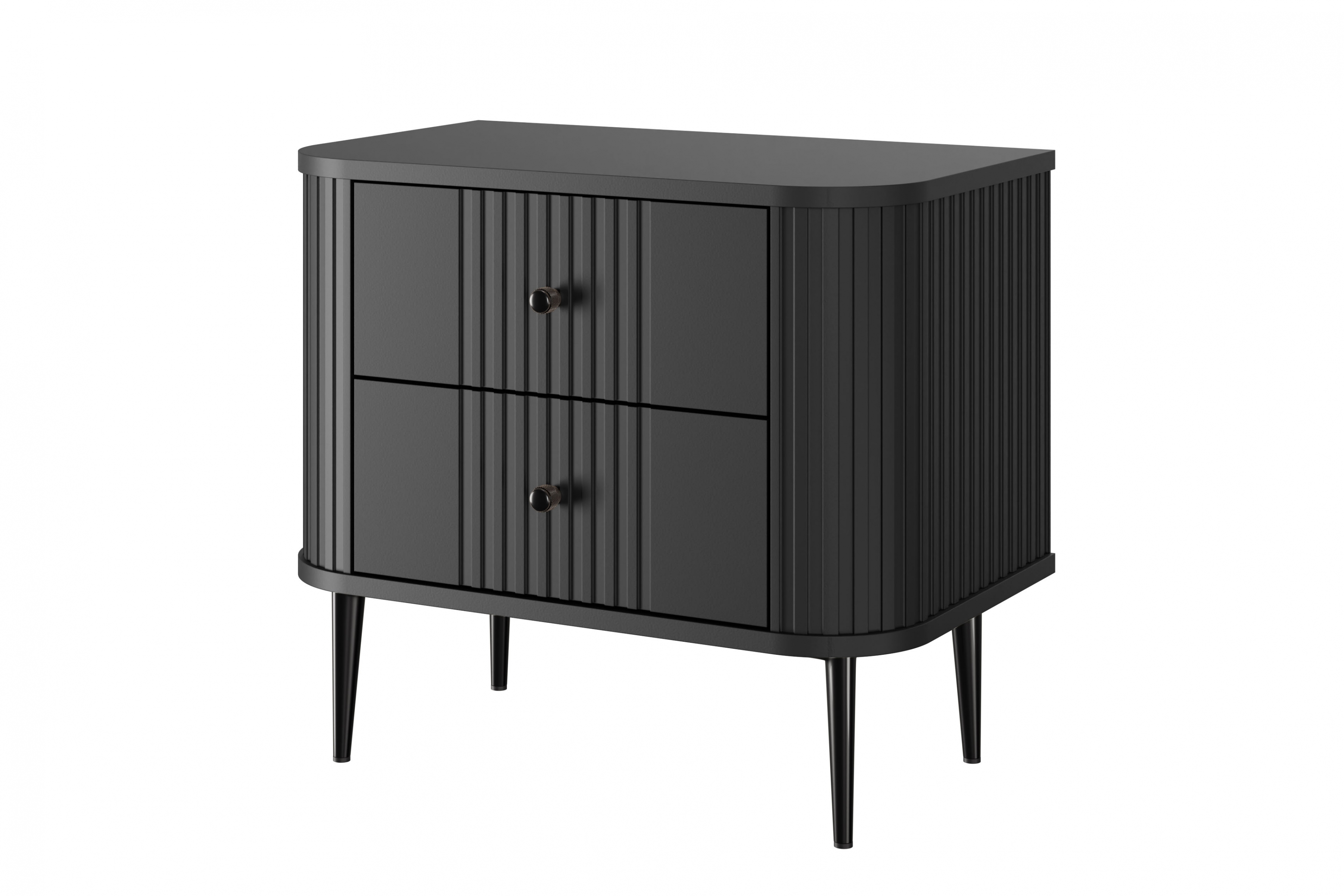 Set nočních stolků Vesper 56 cm - černá / černé nohy Komplet szafek nocnych Vespera 56 cm - černá / černá Nohy