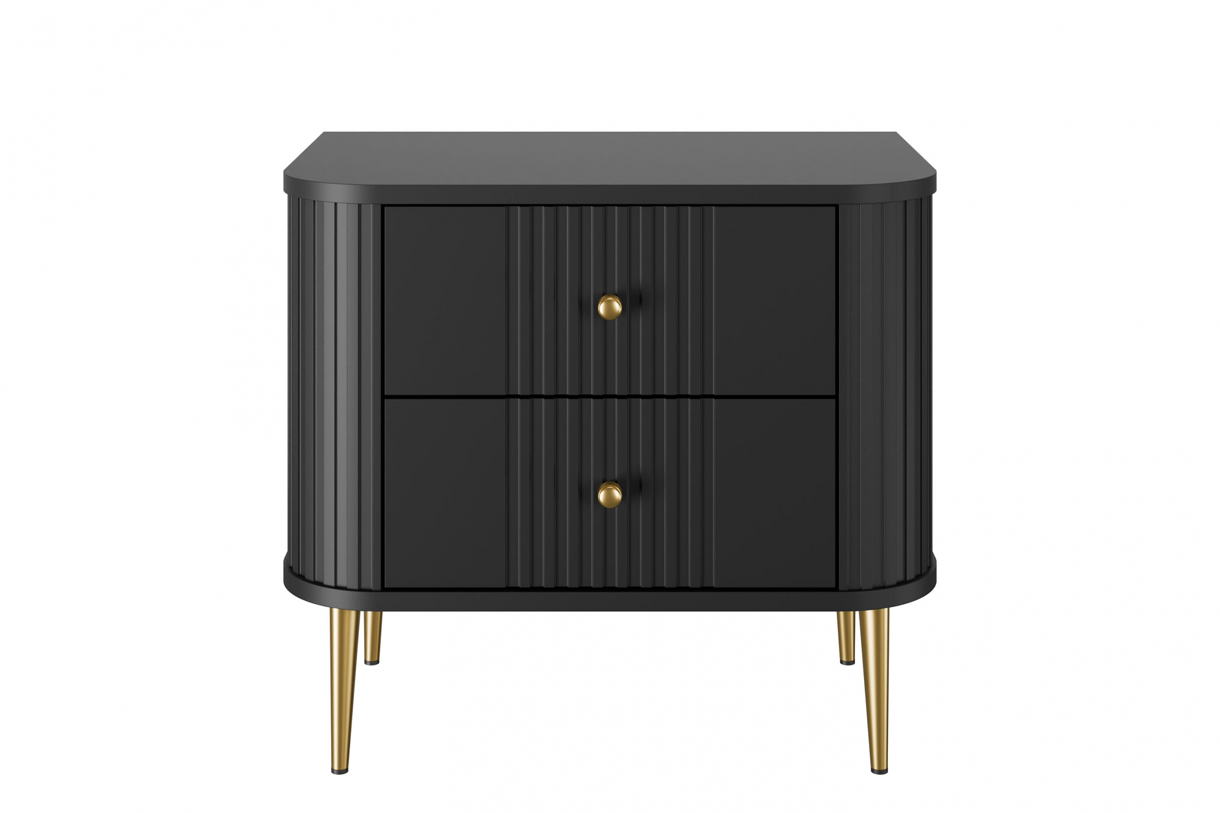 Nočné stolíky Vespera 56 cm - 2 ks - čierna / zlatá Komplet szafek nocnych Vespera 56 cm - Čierny / zlote nožičky