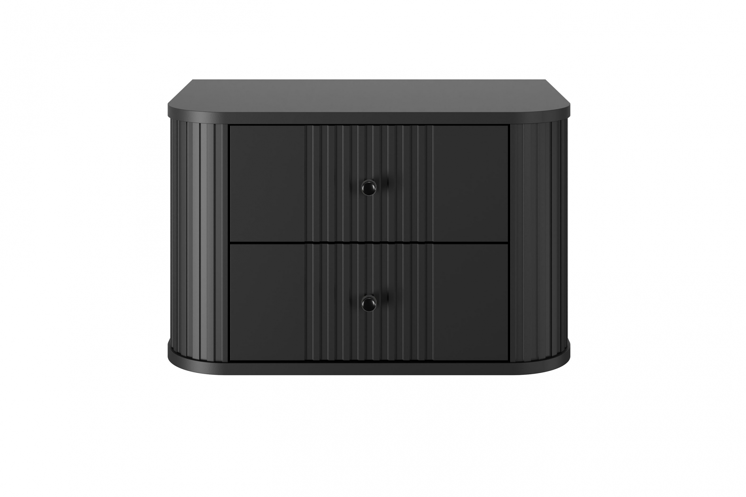 Závěsné noční stolky Vesper 56 cm - černá / černé úchytky Komplet szafek nocnych wiszacych Vespera 56 cm - černá / černá Úchytky