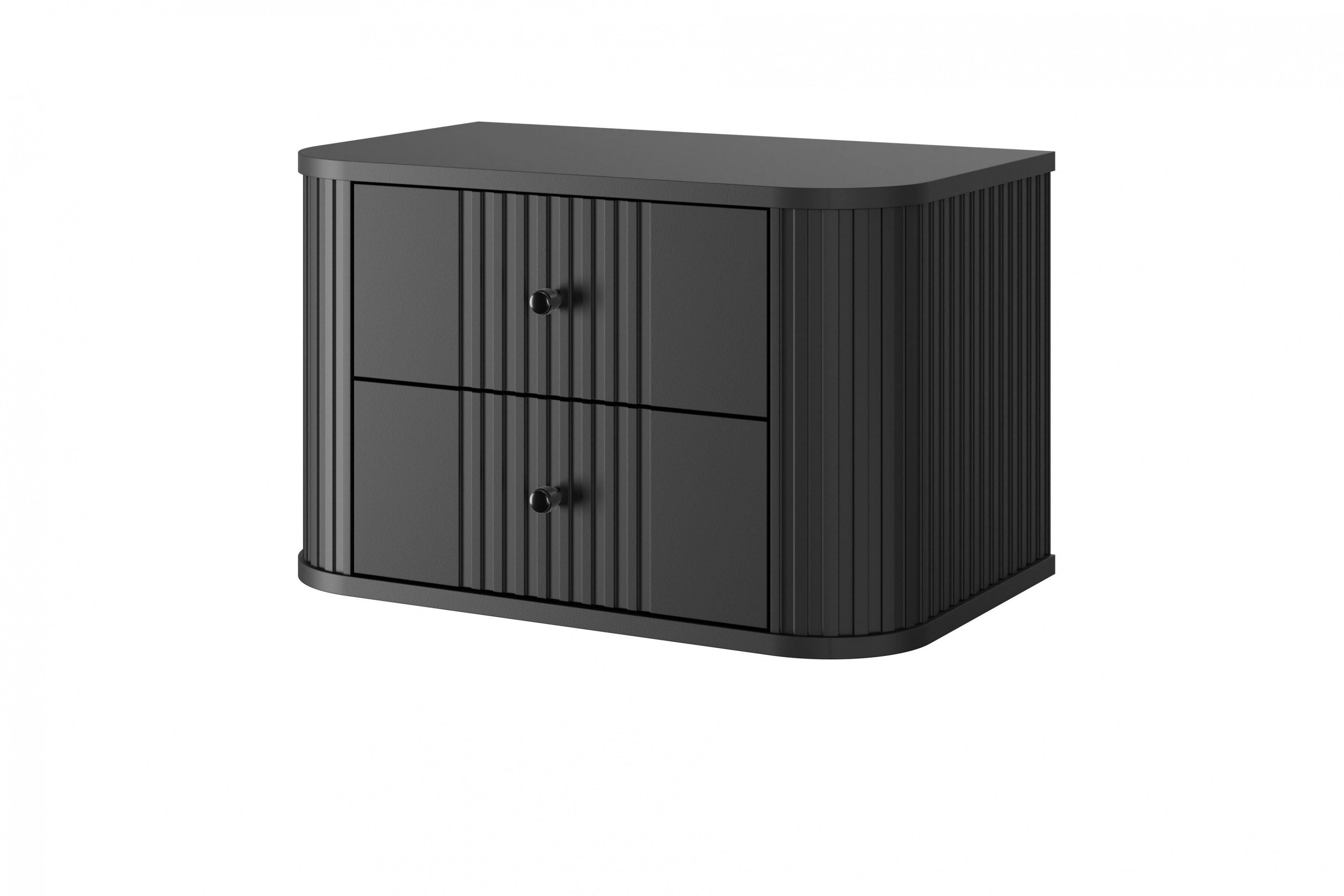 Závěsné noční stolky Vesper 56 cm - černá / černé úchytky Komplet szafek nocnych wiszacych Vespera 56 cm - černá / černá Úchytky