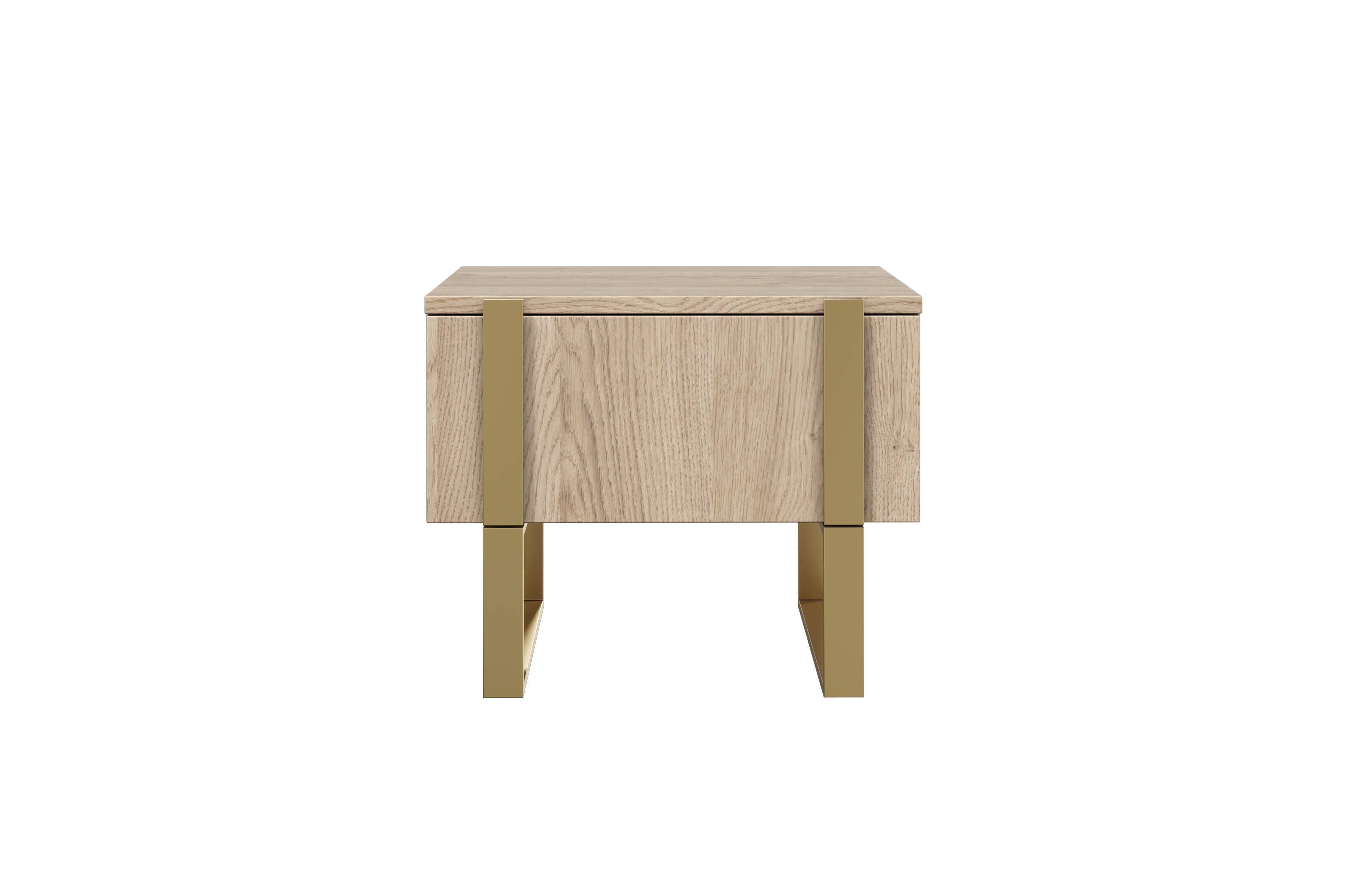 Komplet Nočný Stolík Stolík Verica so zásuvkami na kovových nohách - Dub biszkoptowy / zlote nozki Komplet Nočný Stolík Stolík Verica so zásuvkami na kovových nohách - Dub biszkoptowy / zlote nozki