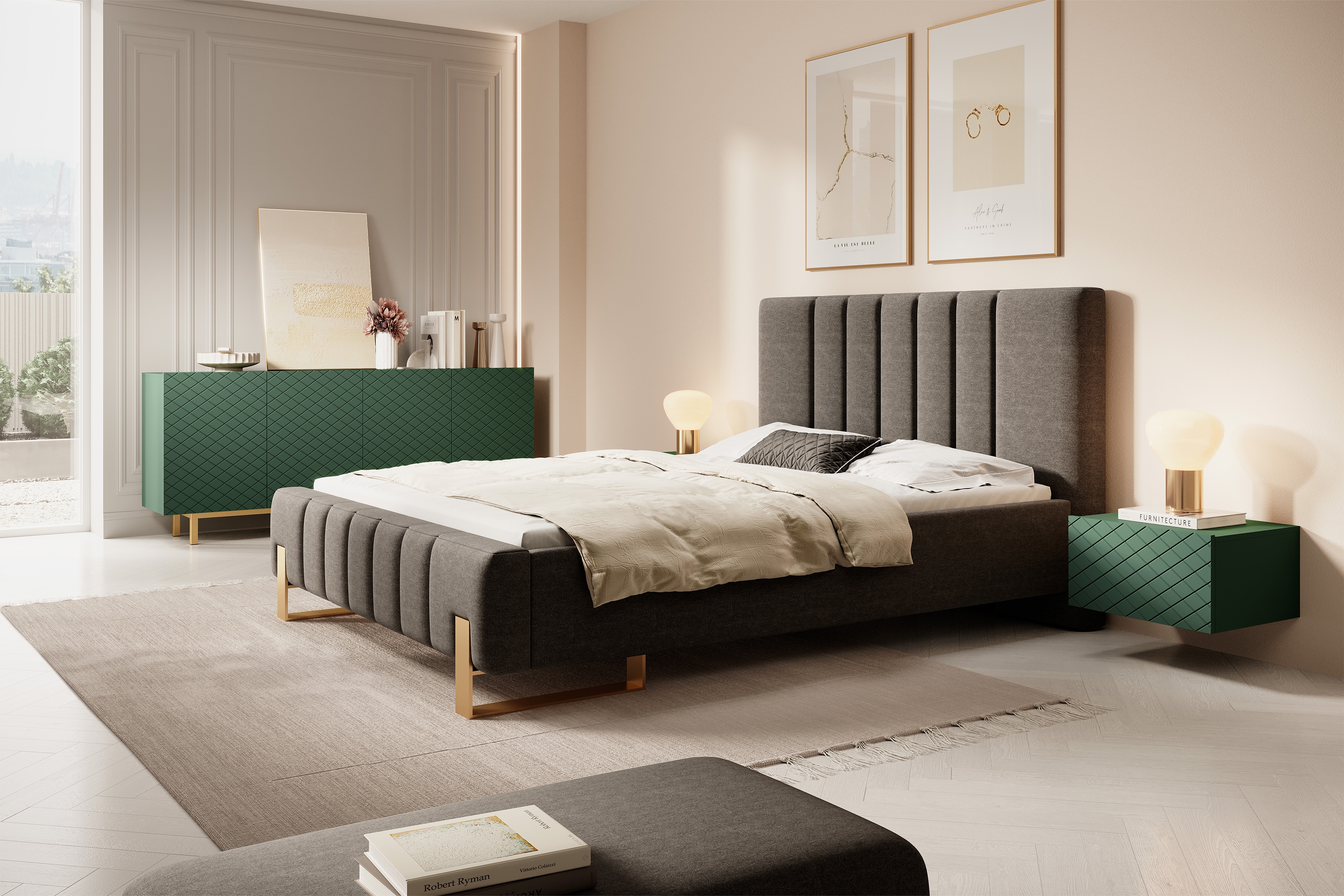 Sada 2 ks závesných nočných stolíkov Scalia 50 1SZ - labrador mat - Limitovaná ponuka Komplet Nočný Stolík závesná Scalia 50 1SZ 2 ks. - labrador mat