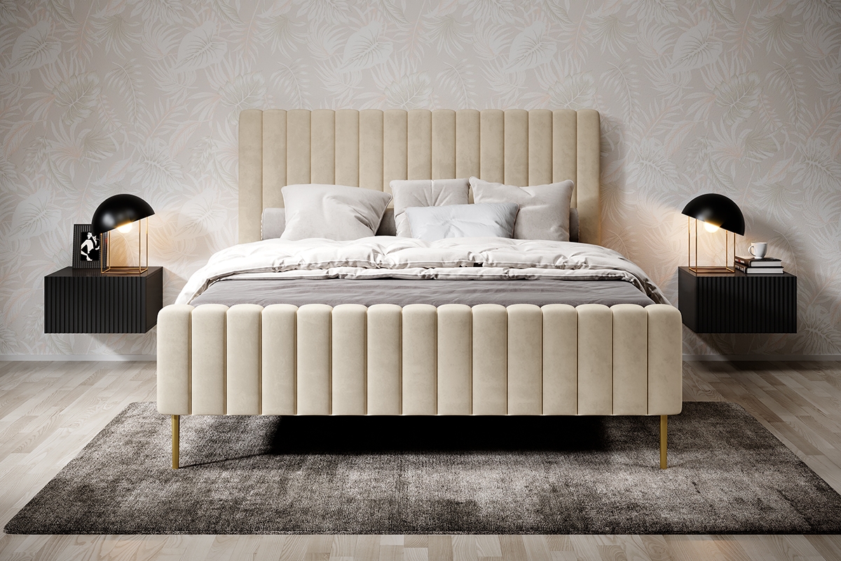 Sada závěsných nočních stolků Nicole 46 cm - černá Noční stolek s drážkováním