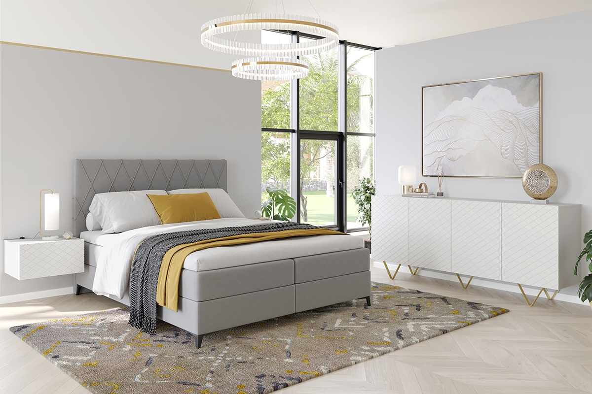 Sada závěsných nočních stolků Scalia 50 1SZ - 2 ks - bílý mat solidní provedení