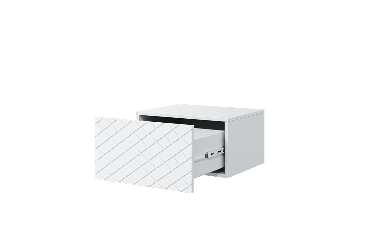 Sada závěsných nočních stolků Scalia 50 1SZ - 2 ks - bílý mat funkční zásuvka