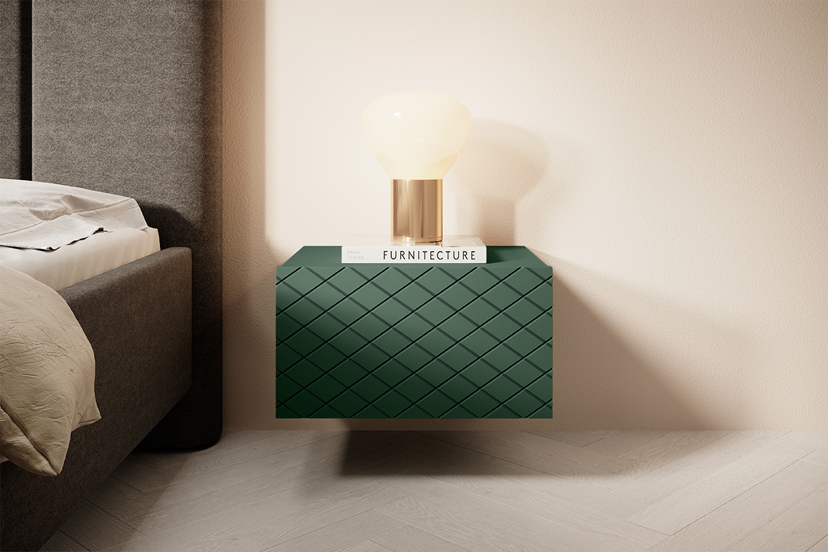 Sada 2 ks závesných nočných stolíkov Scalia 50 1SZ - labrador mat - Limitovaná ponuka Komplet wiszacych szafek nocnych Scalia 50 1SZ 2 ks. - labrador mat - vizualizácia 1