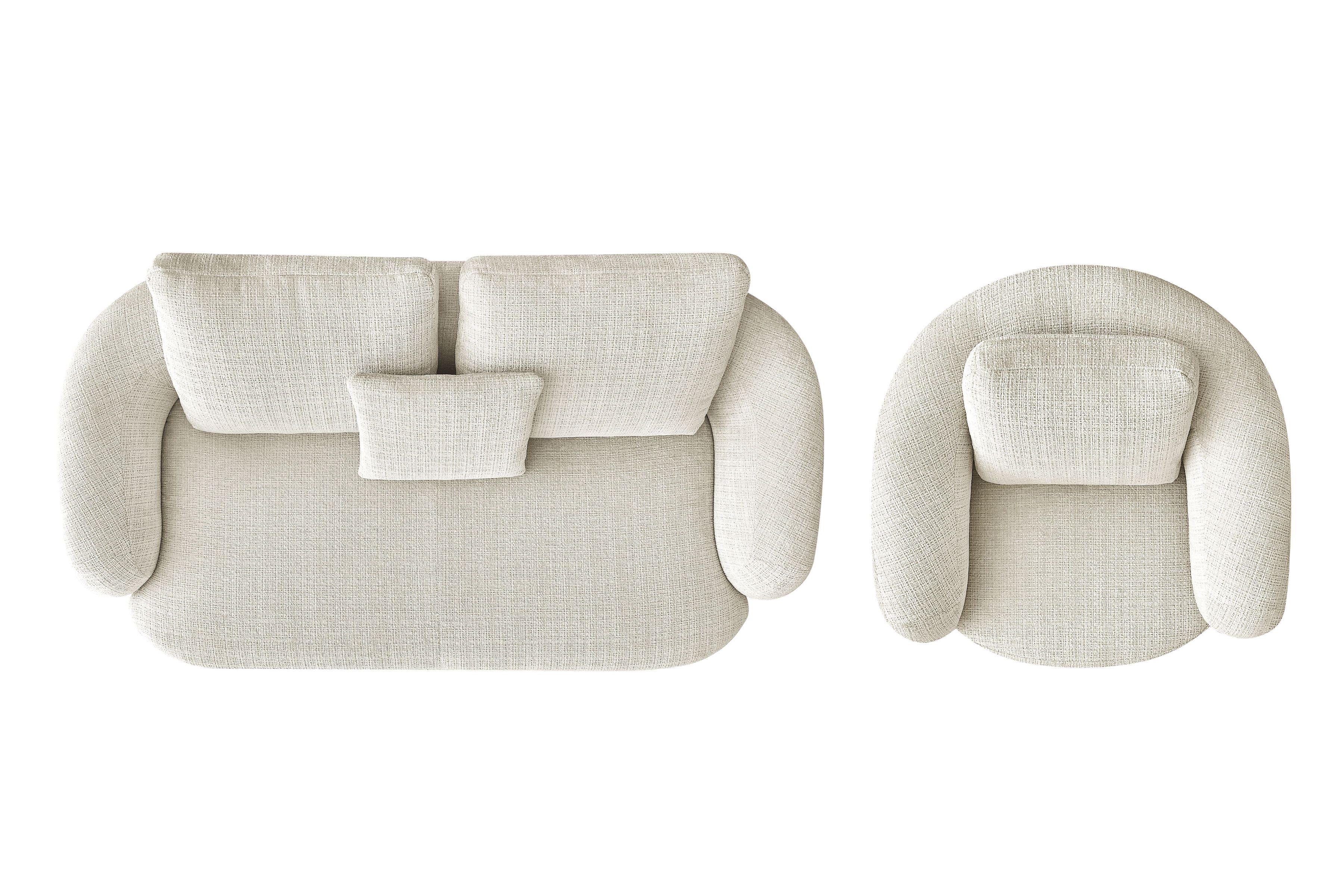 Čalouněný set Finezal - pohovka 2místná + otočné křeslo Komplet čalouněná Pohovka Finezal 2-os + Křeslo obrotowy