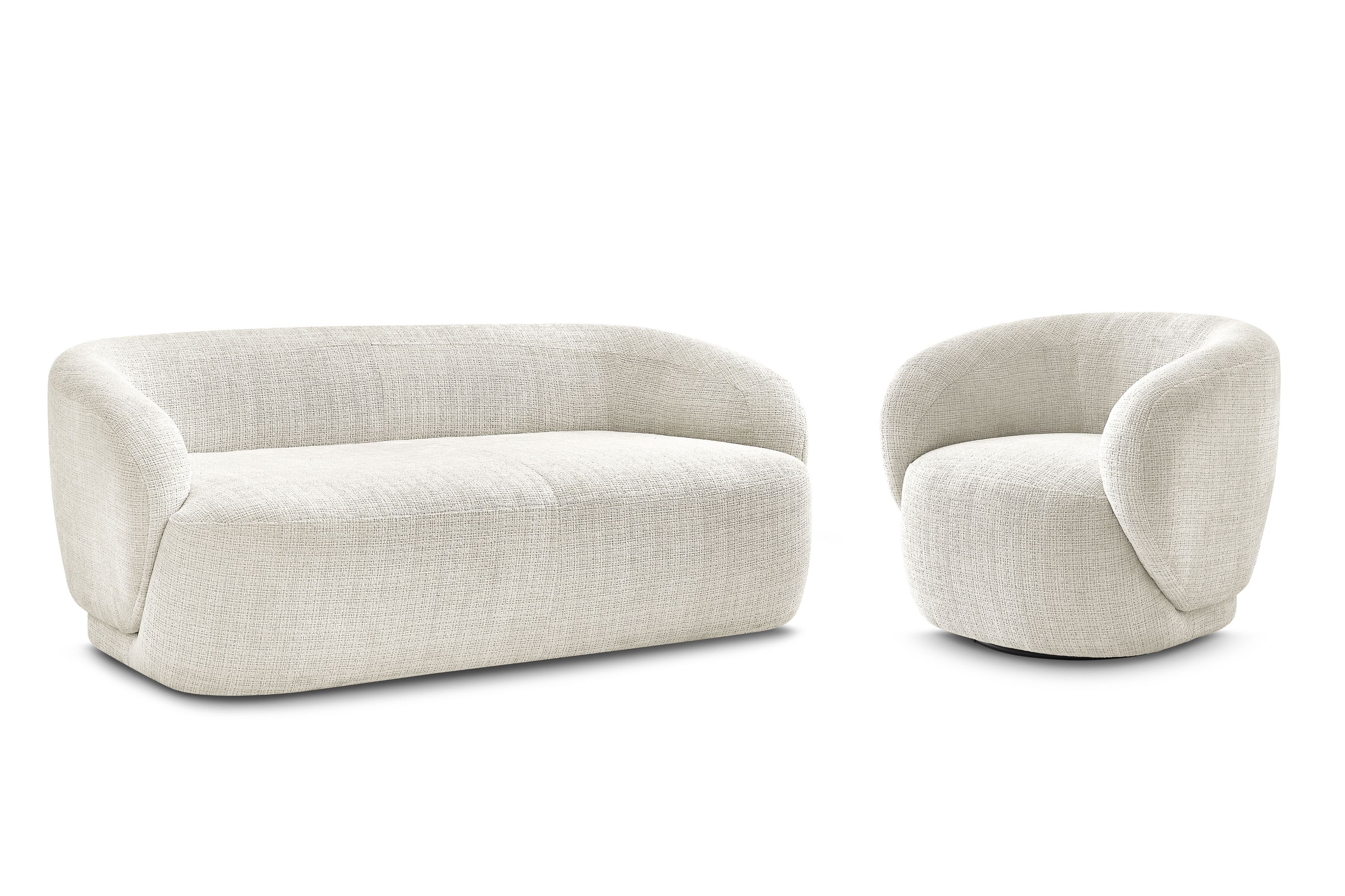 Čalouněný set Finezal - pohovka 2místná + otočné křeslo Komplet čalouněná Pohovka Finezal 2-os + Křeslo obrotowy