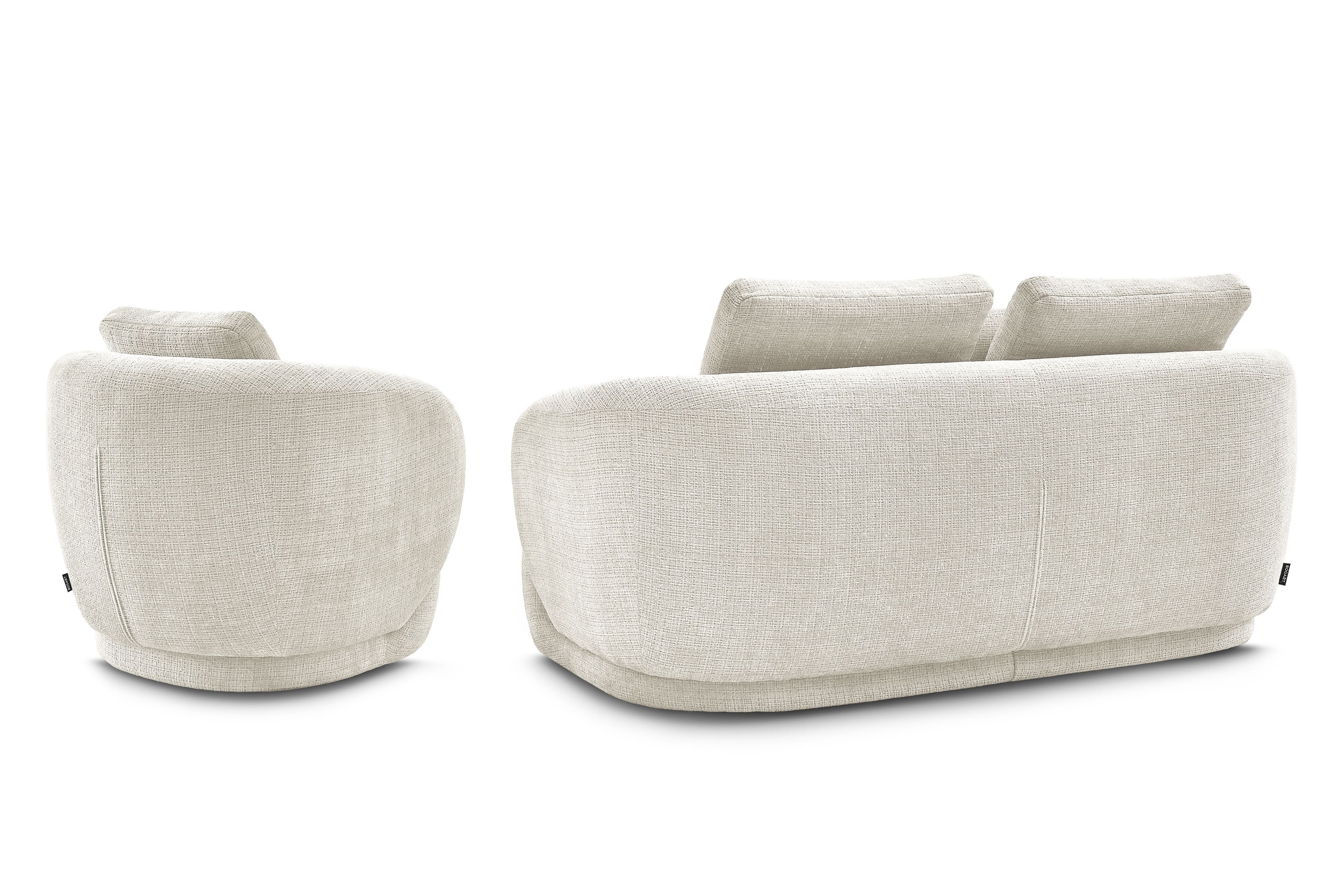 Čalouněný set Finezal - pohovka 2místná + otočné křeslo Komplet čalouněná Pohovka Finezal 2-os + Křeslo obrotowy