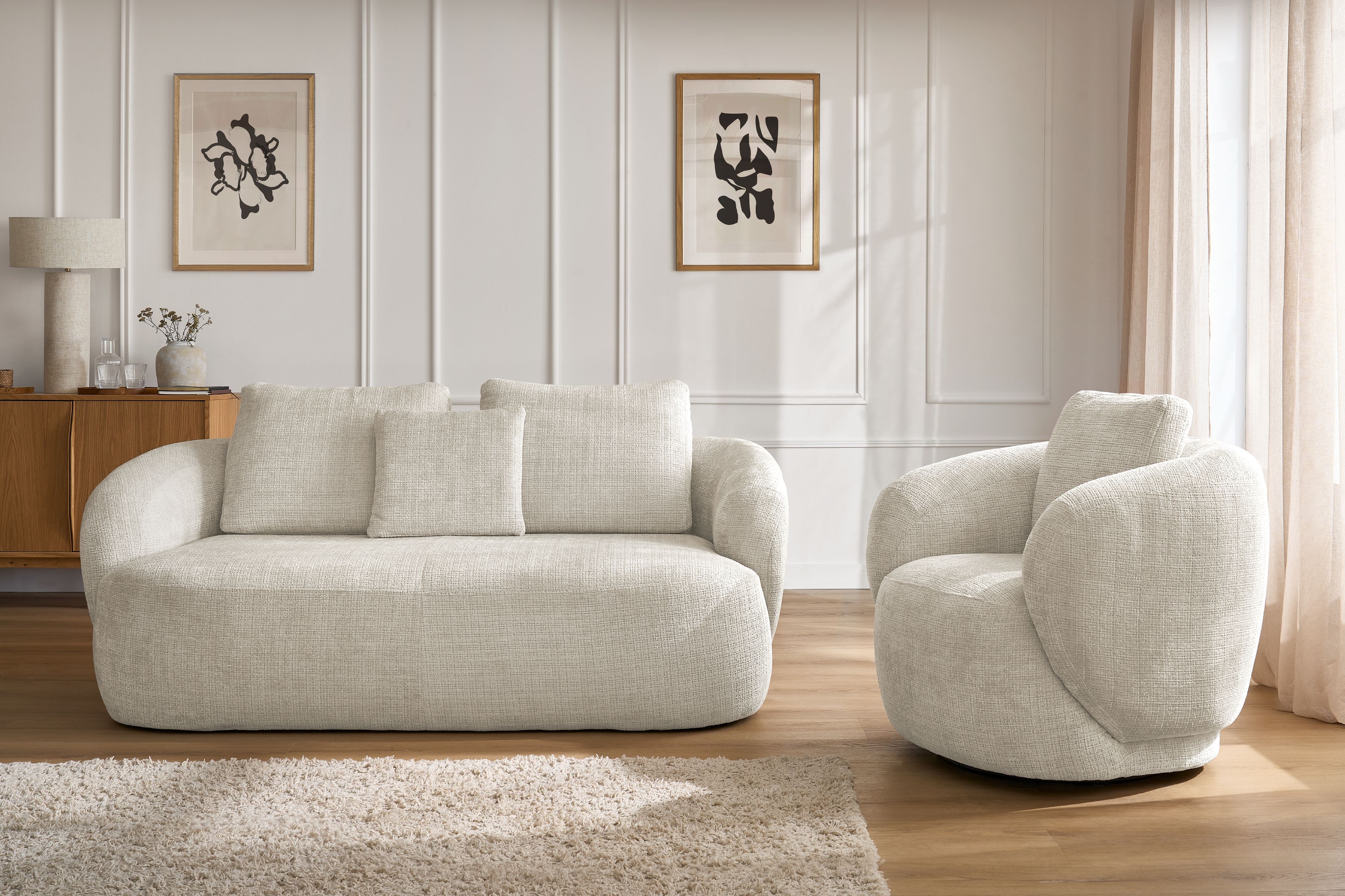 Čalouněný set Finezal - pohovka 2místná + křeslo Komplet čalouněná Pohovka Finezal 2-os + Křeslo