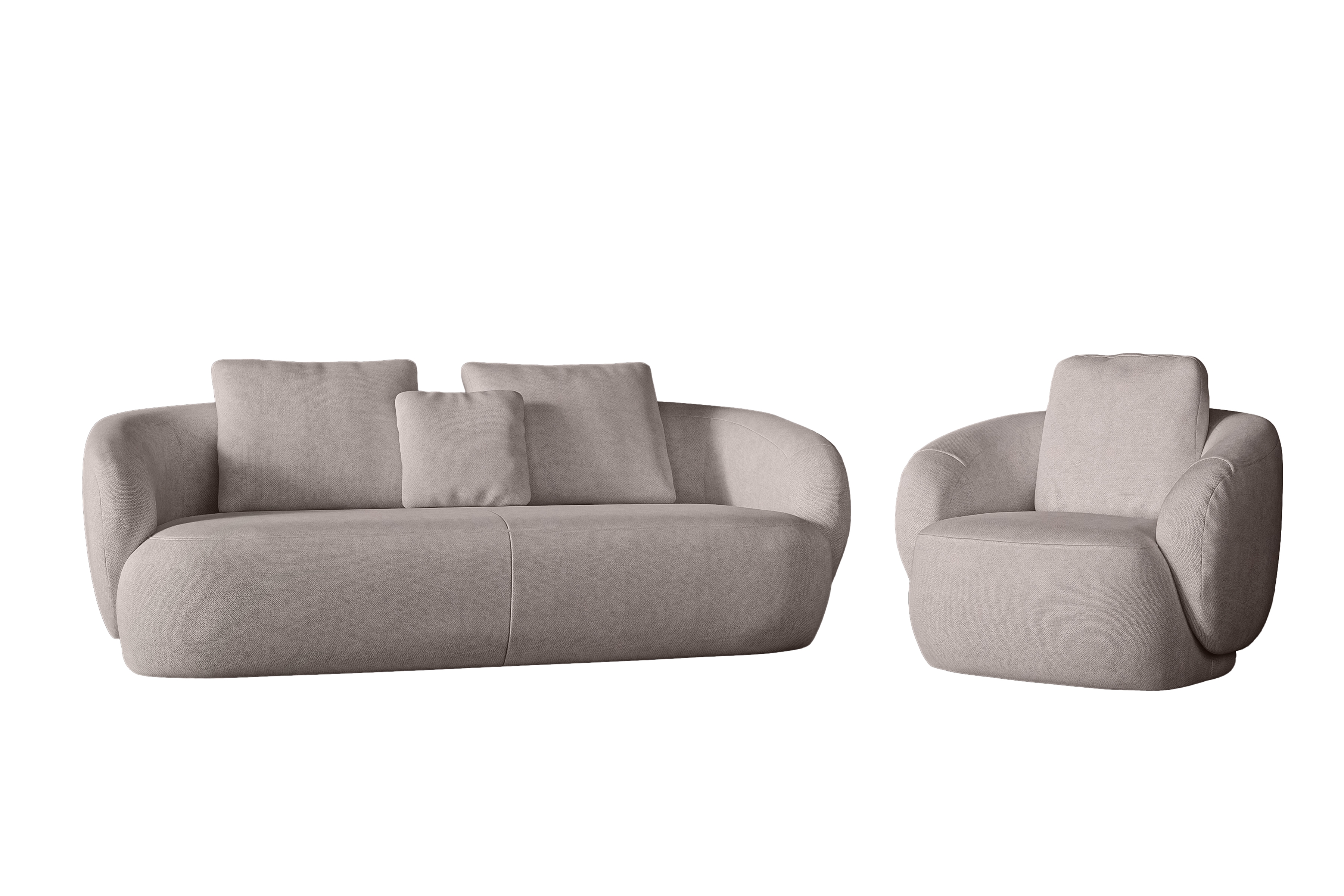 Sedacia súprava Finezal 3+1 - béžová žinylka Tender Way 04 Komplet odpočinkové Pohovka Finezal 3-os + Kreslo - béžový šenil Tender Way 04 