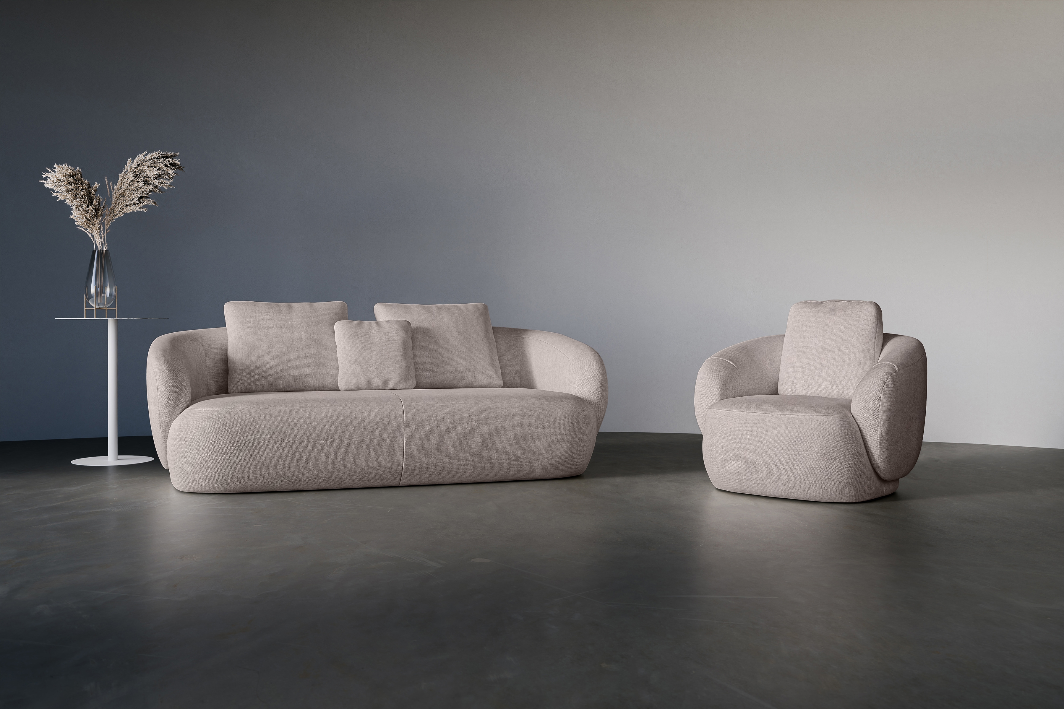 Sedacia súprava Finezal 3+1 - béžová žinylka Tender Way 04 Komplet odpočinkové Pohovka Finezal 3-os + Kreslo - béžový šenil Tender Way 04 