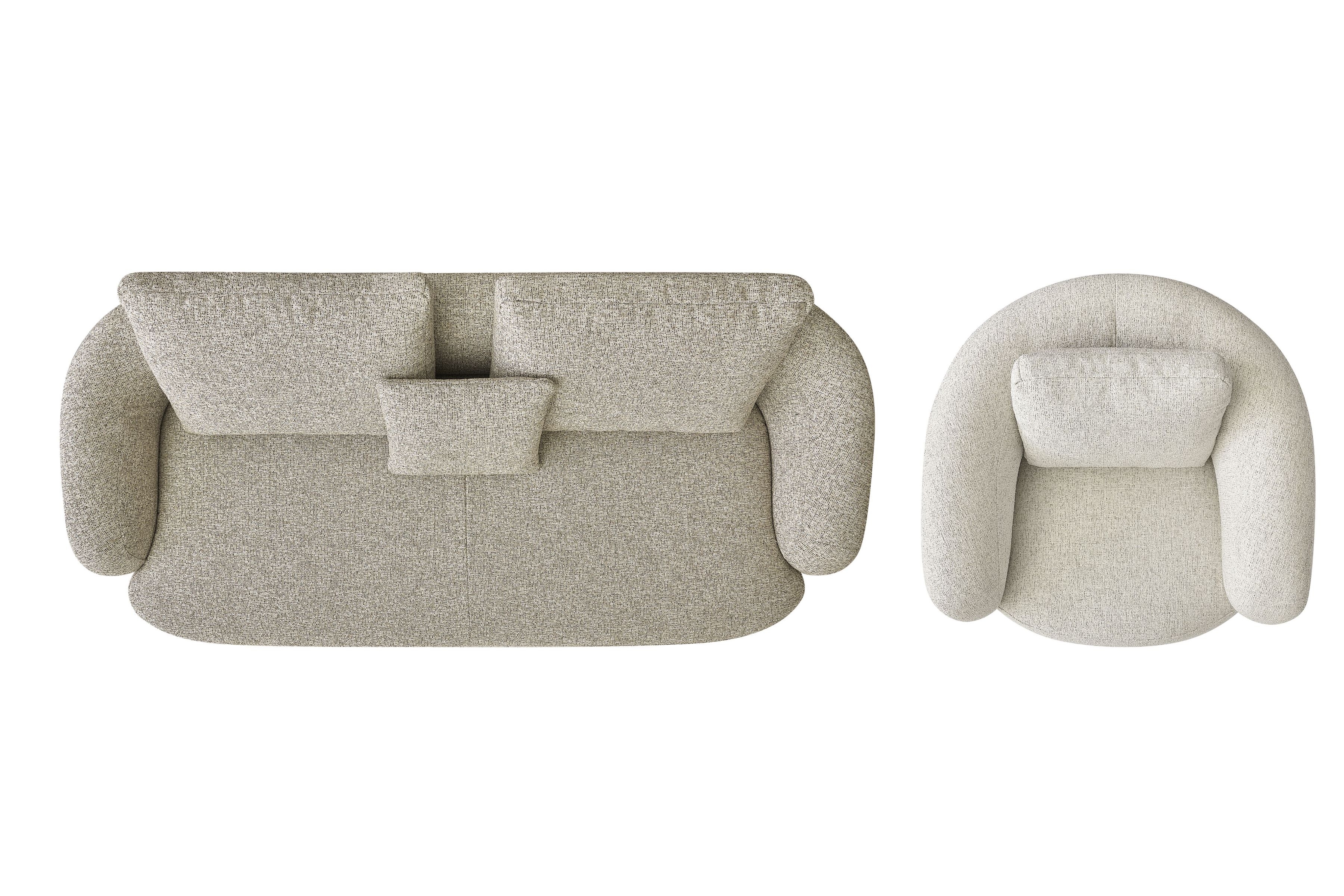 Čalouněný set Finezal - pohovka 3místná + otočné křeslo Komplet čalouněná Pohovka Finezal 3-os + Křeslo obrotowy