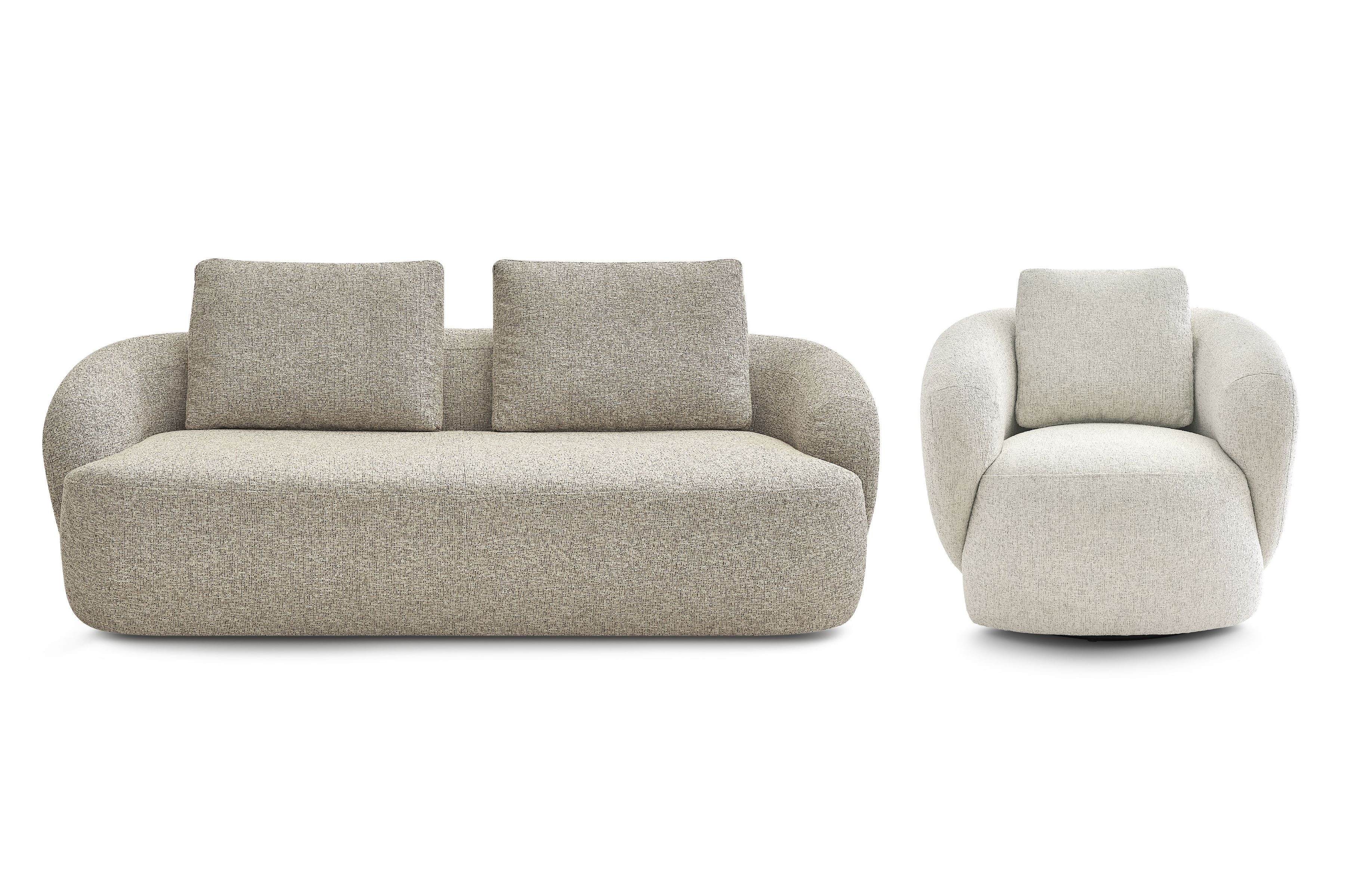 Čalouněný set Finezal - pohovka 3místná + otočné křeslo Komplet čalouněná Pohovka Finezal 3-os + Křeslo obrotowy