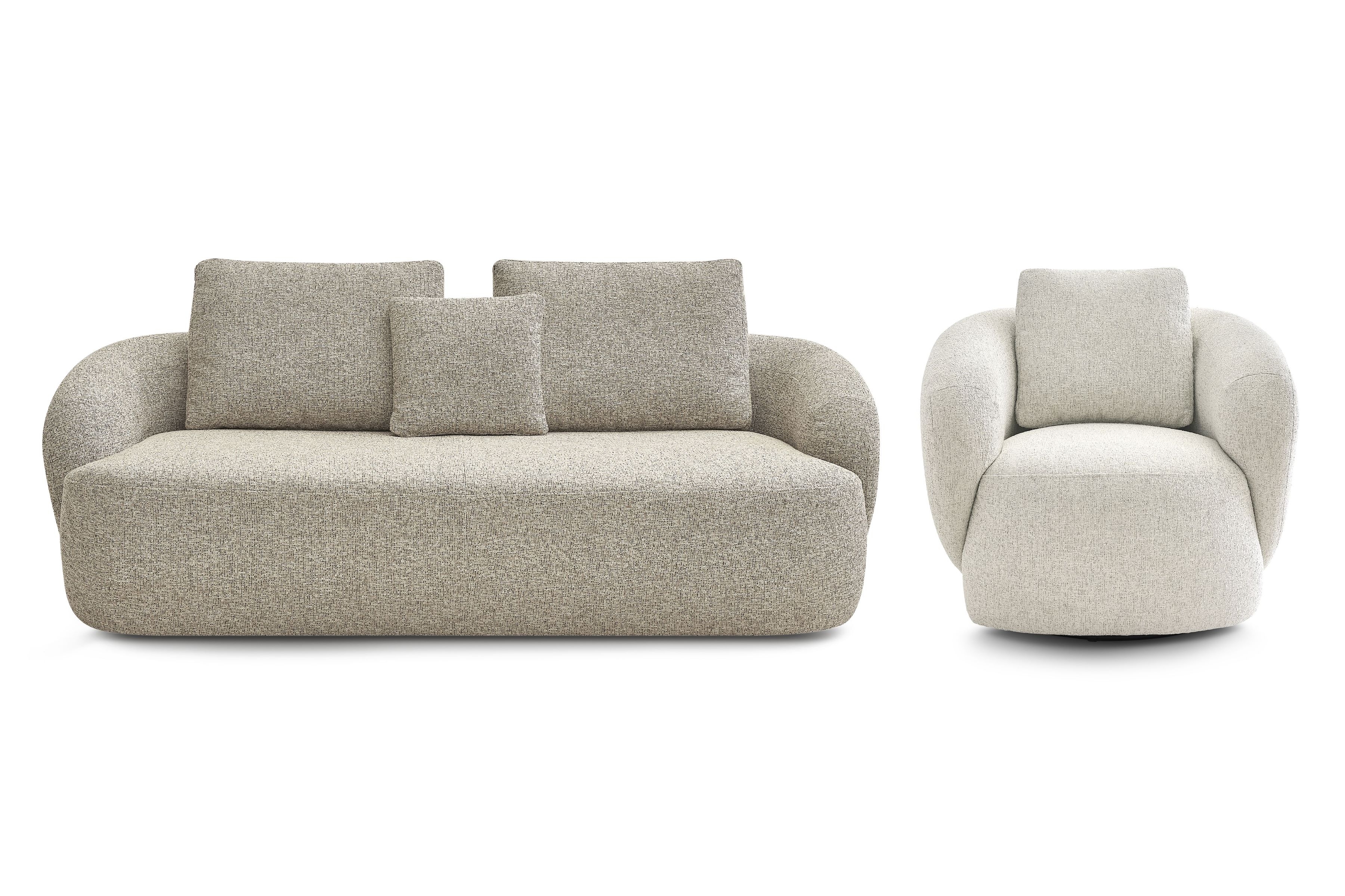 Čalouněný set Finezal - pohovka 3místná + otočné křeslo Komplet čalouněná Pohovka Finezal 3-os + Křeslo obrotowy