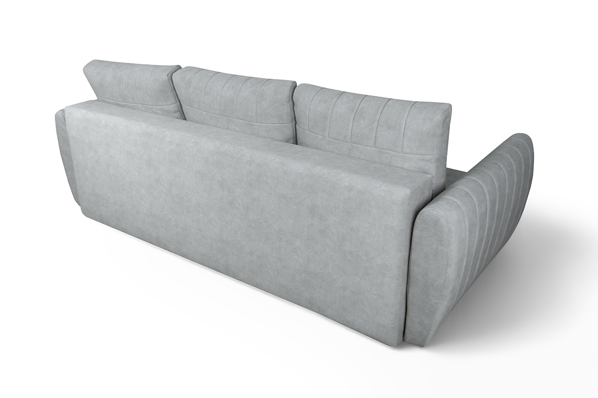 Rozkládací gauč Mikni s úložným prostorem - šedý hydrofobní samet / nožky venge Gauč Rozkladací s úložným prostorem Mikni 