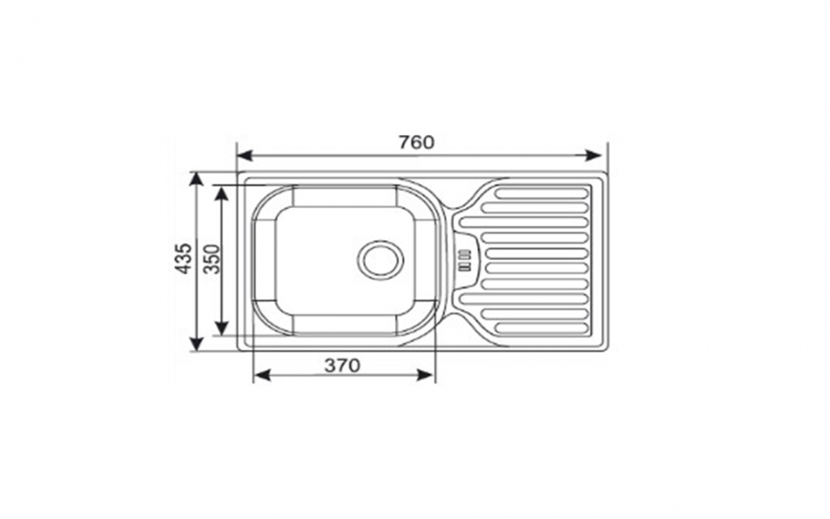 Kuchyňský dřez ES 760 Zlewozmywak jednokomorowy ES 760 - Nábytek-Bogart