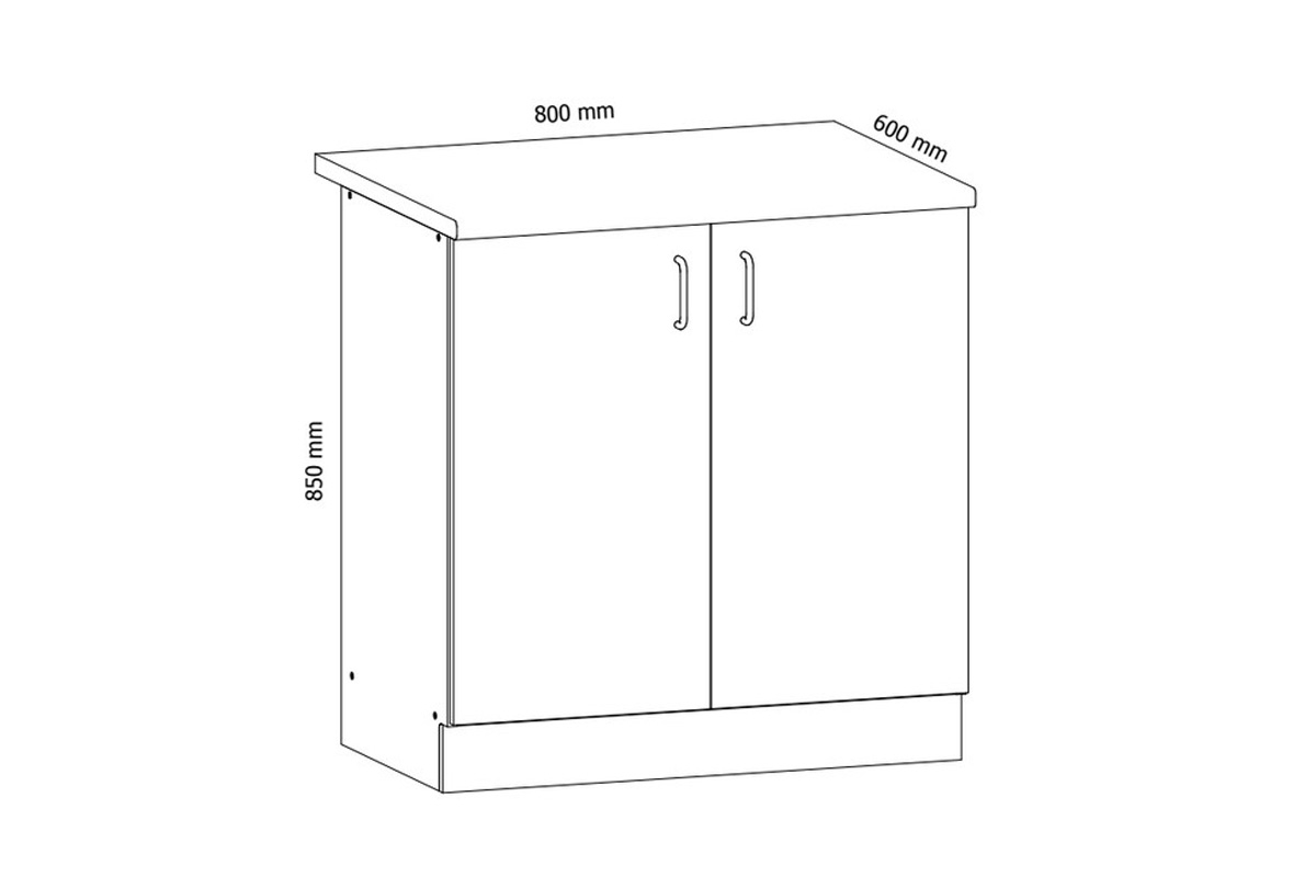 Sycylia D80 Skříňka spodní dvoudveřová - Ořech milano Skříňka kuchyňská 