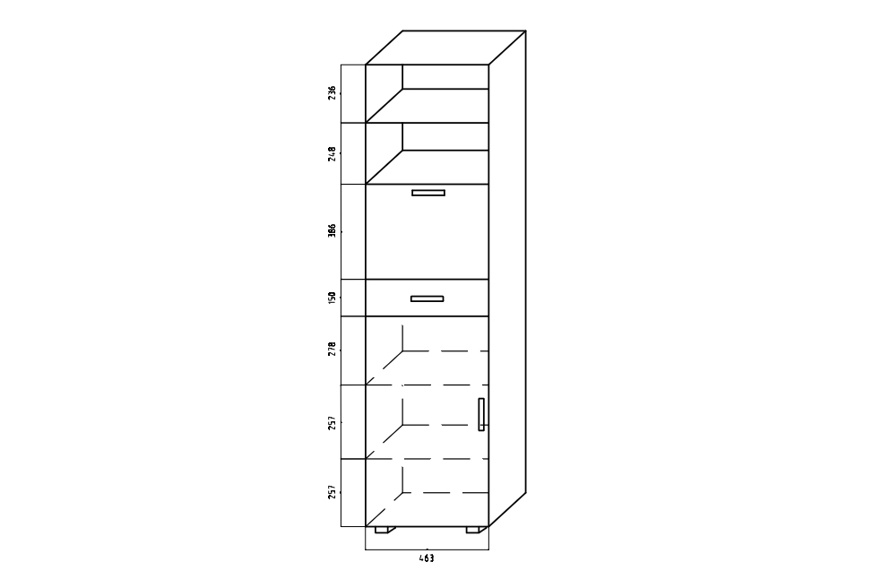 OL-DOMÁCÍBAR2- systém OLIWIA Skříňka jednodveřová Oliwia z szuflada i barkiem 50 cm