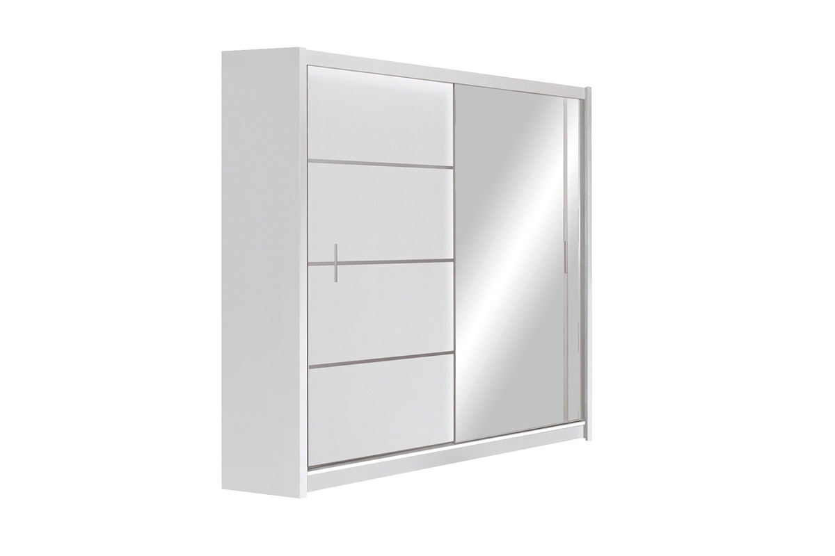 Skříň s posuvnými dveřmi se zrcadlem Vista 180 cm - Bílý mat  skříň Vista 