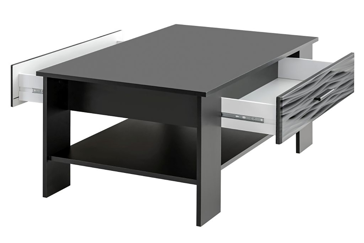 Moderní konferenční stolek Blade 4 - Černý Černý Konferenční stolek se zásuvkami