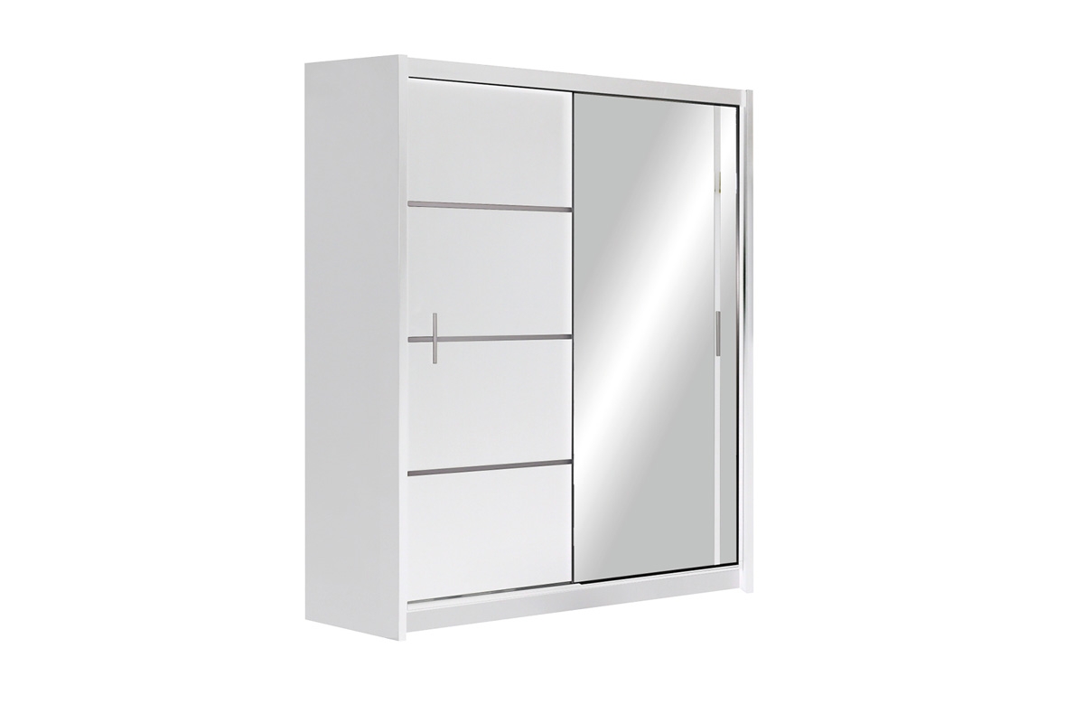 Skříň s posuvnými dveřmi se zrcadlem Vista 150 cm - Bílý mat   skříň Vista 150