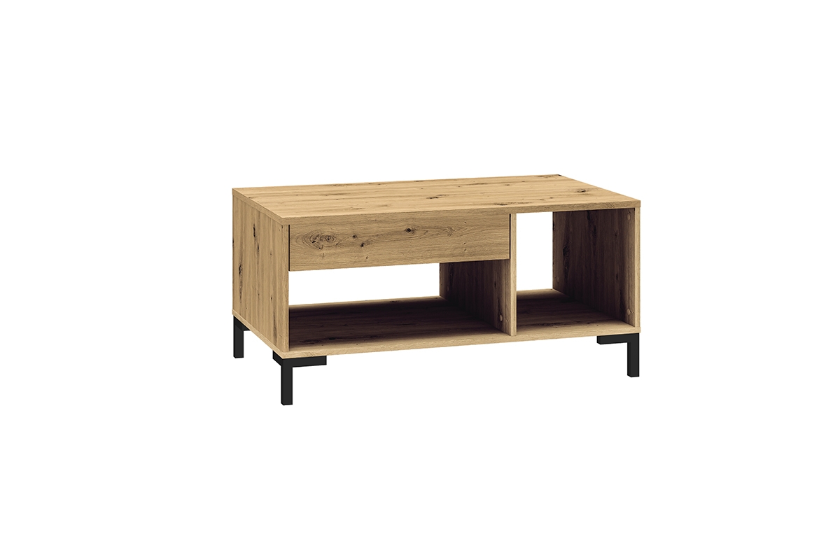 stolek kawowy Nevio 21 z szuflada 100 cm - Dub artisan / černé Nohy Konferenční stolek