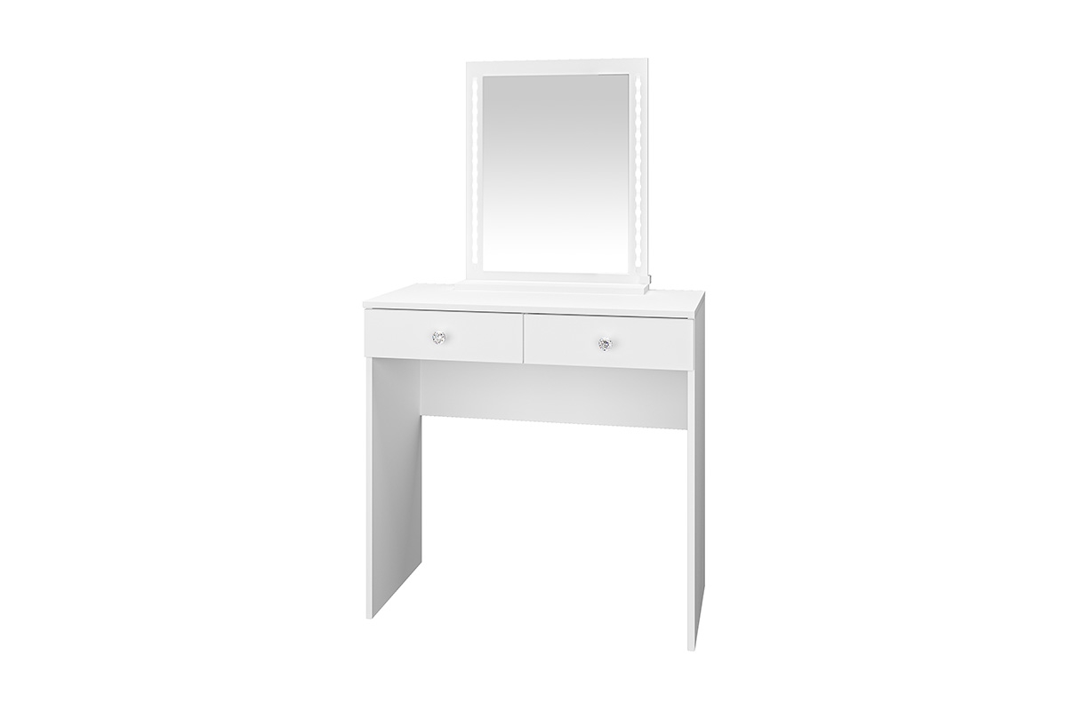 moderní Toaletní stolek z podswietlanym zrcadlem i zásuvkami Bijou 01 - Bílý Toaletní stolek