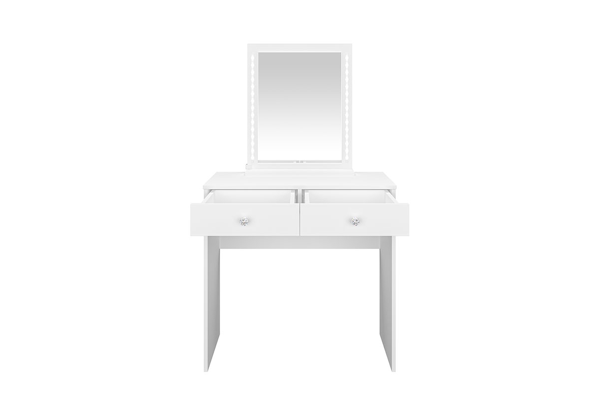 moderní Toaletní stolek z podswietlanym zrcadlem i zásuvkami Bijou 01 - Bílý Toaletní stolek Bílá
