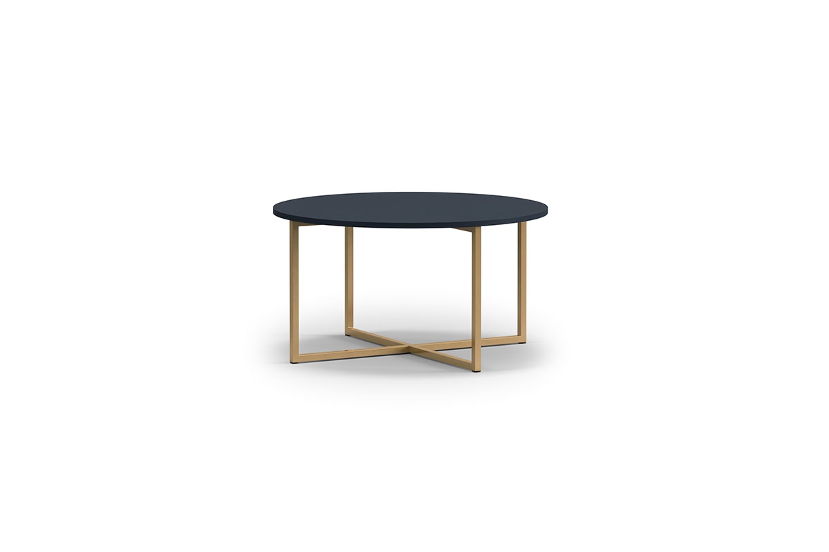 Konferenční stolek Kalso 80 - Tmavě modrý / zlaté nožičky stolek do obývacího pokoje