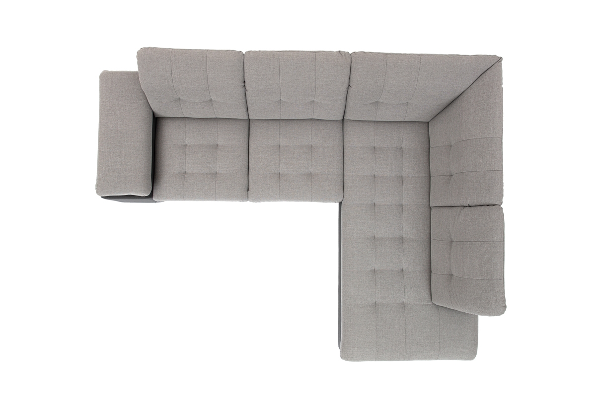 Canapea de colț Palermo L  cu funcție de dormit - Partea dreaptă Rohová sedací souprava s prošívaným sedadlem 