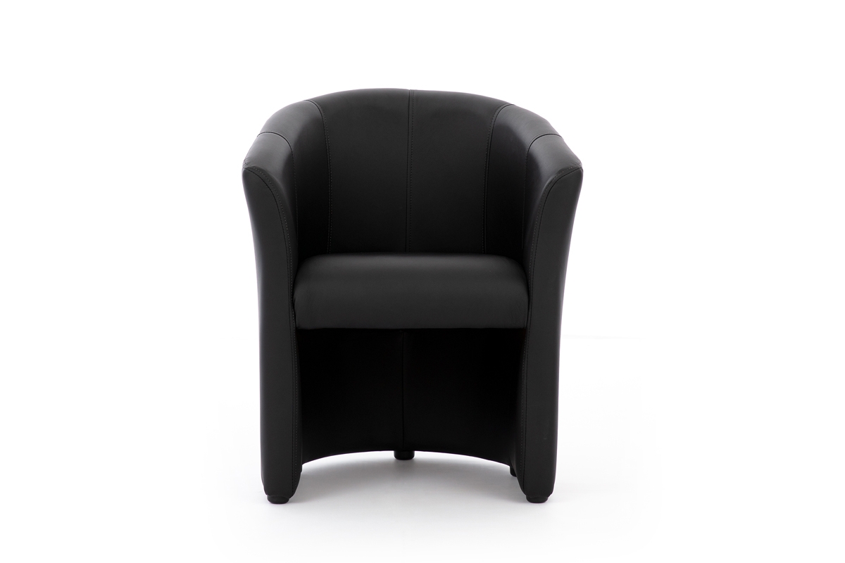 Noobis kárpitozott vödrös szék - fekete eco bőr Madrid 9100 Fekete Křeslo o zaobleném tvaru