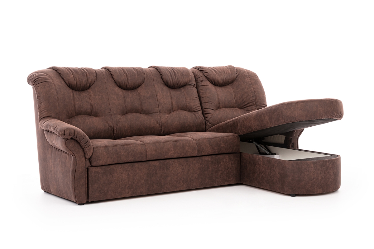 Canapea de colț Lonigo Mini cu funcție de dormit - Partea dreaptă Rohová sedací souprava s úložným prostorem na lůžkoviny