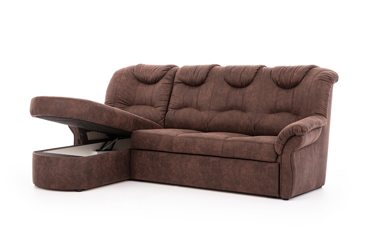 Canapea de colț Lonigo Mini cu funcție de dormit  - Partea stângă Rohová sedací souprava s úložným prostorem na lůžkoviny