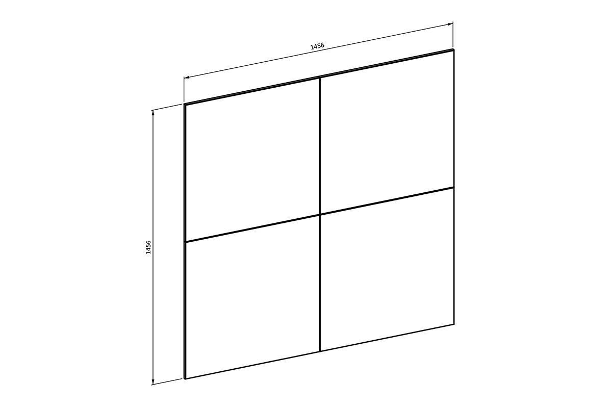 Komplet 4 ks. paneli na sciane Celine - Černý mat Komplet 4 ks. paneli na sciane Celine - Černý mat - Rozměry