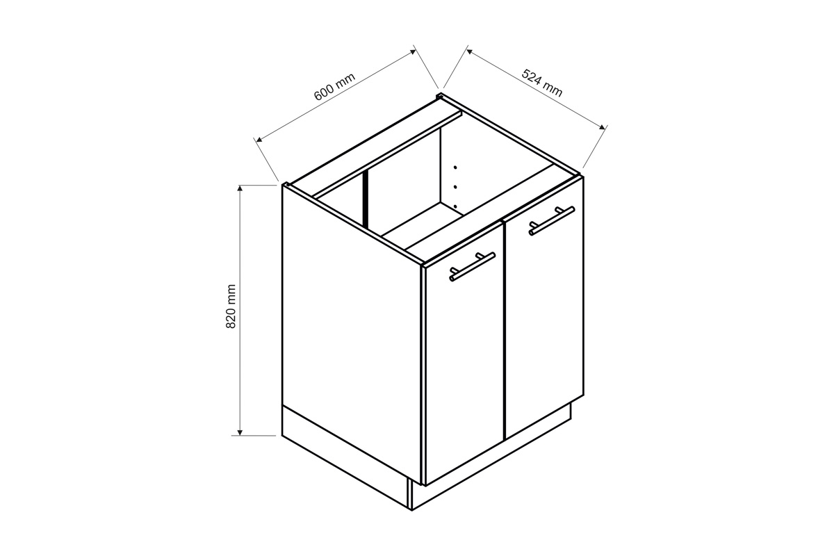 Denis D60 - Skříňka spodní dvoudveřová Skříňka do kuchyně Stolkar 