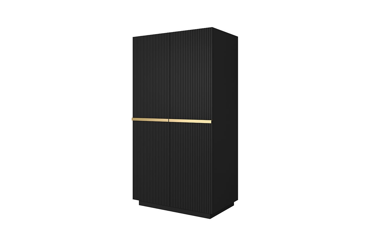 Skříň Nicole 100 cm - černý mat / zlaté úchytky Skříň dvoudveřová