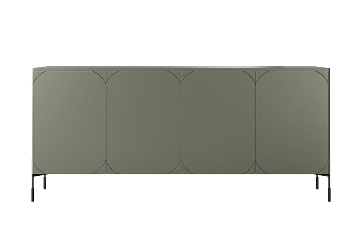 Comodă cu trei uși și două sertare Sonatia 200 cm - Olive Comoda Sonatia cu 4 uși și 2 sertare ascunse 200 cm - Olive - front