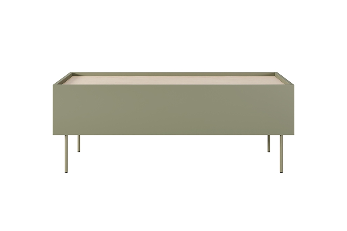 Konferenční stolek Desin 120 cm se zásuvkami - olivová / dub nagano konferenční stolek se zásuvkami Desin 120 2SZ - Oliva / Dub nagano - předek