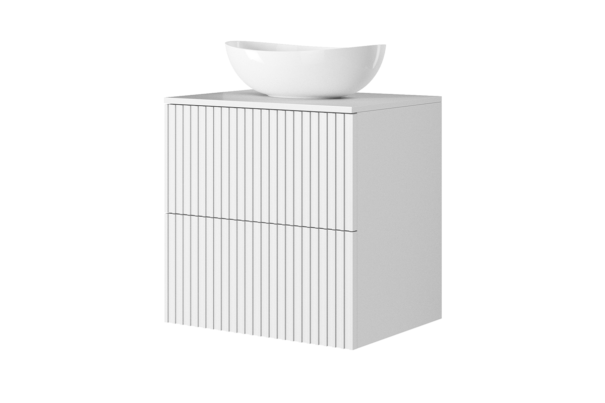 Koupelnová horní deska Nicole 60 cm - bílý mat Deska Nicole 60 cm - Bílý mat MDF - S umyvadlem nablatowa i szafka wiszaca biala