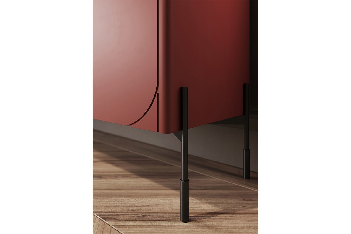 Komoda Sonatia 150 cm se dvěmi ukrytými zásuvkami - burgund Komoda na nožkách
