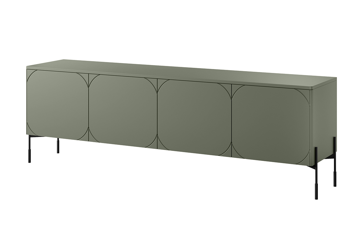 TV stolek Sonatia 200 cm s ukrytou zásuvkou - olivová szafka rtv czterodrzwiowa