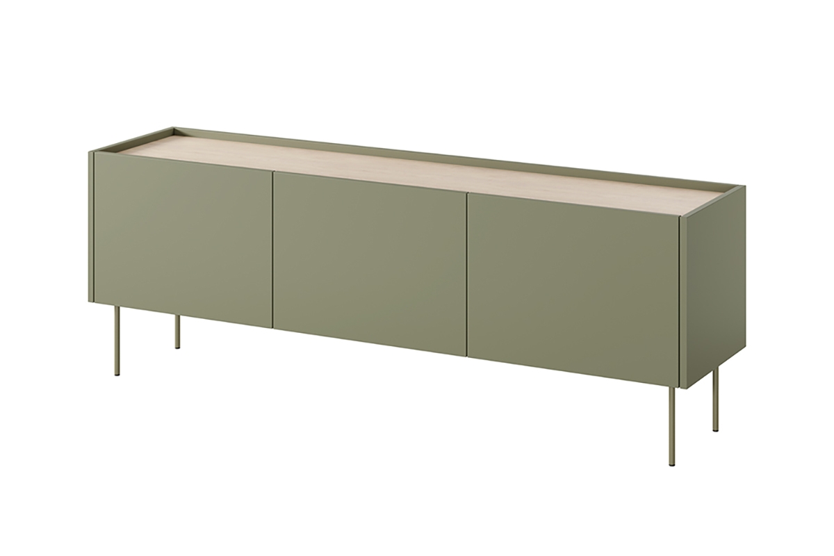 TV stolek Desin 170 cm se dvěmi ukrytými zásuvkami - olivová / dub nagano zielona szafka rtv trzydrzwiowa