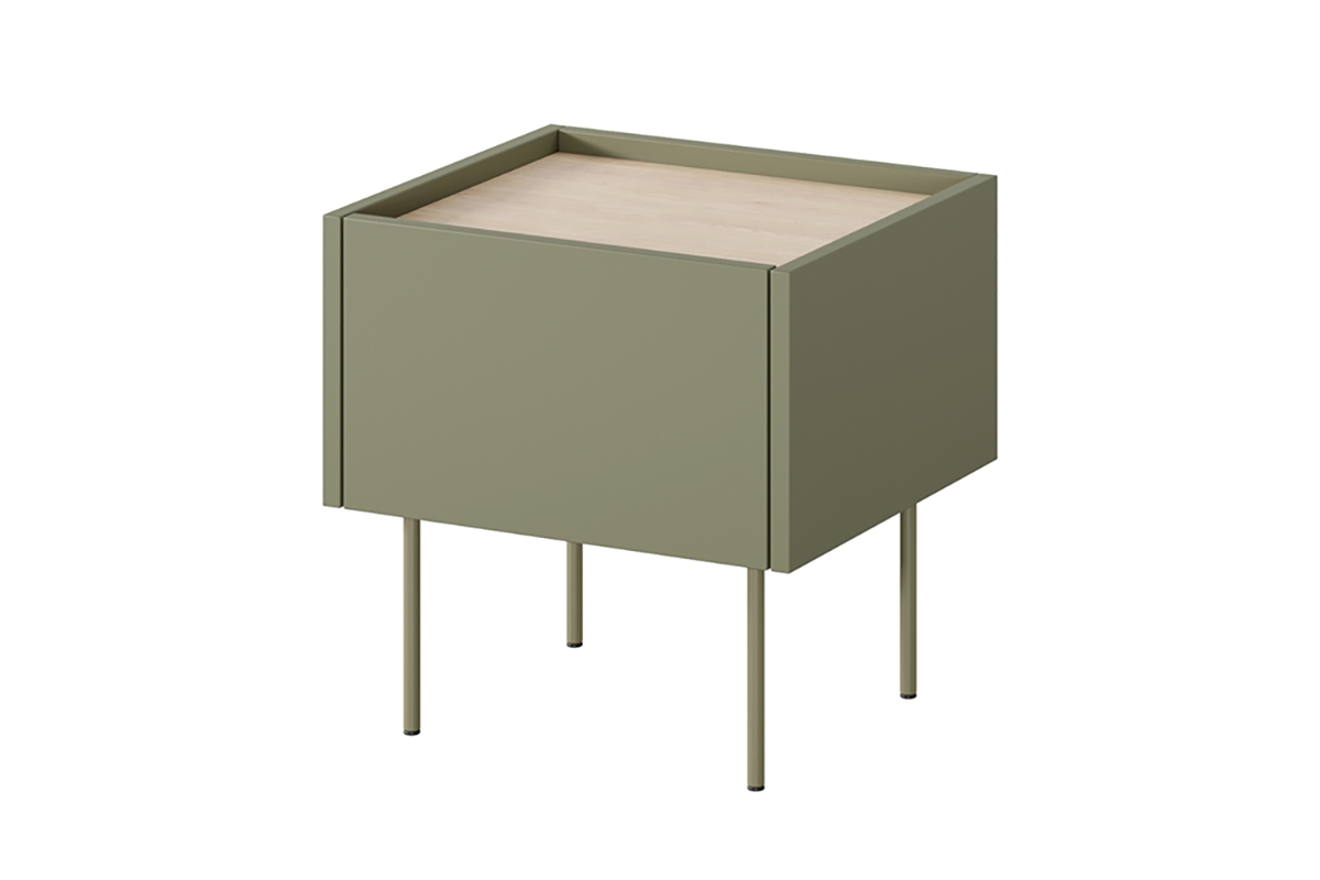 Noční stolek Desin 45 cm - olivová / dub nagano zielona szafka nocna