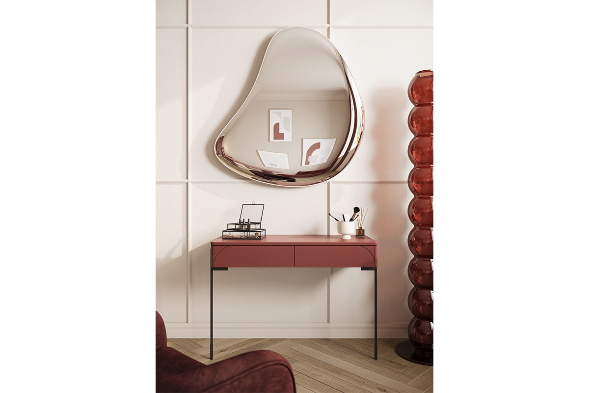 Consolă modernă / măsuță de toaletă Sonatia – burgundy consolă modernă/masă de toaletă 2 sertare Sonatia 100 cm - burgundy - aranjament