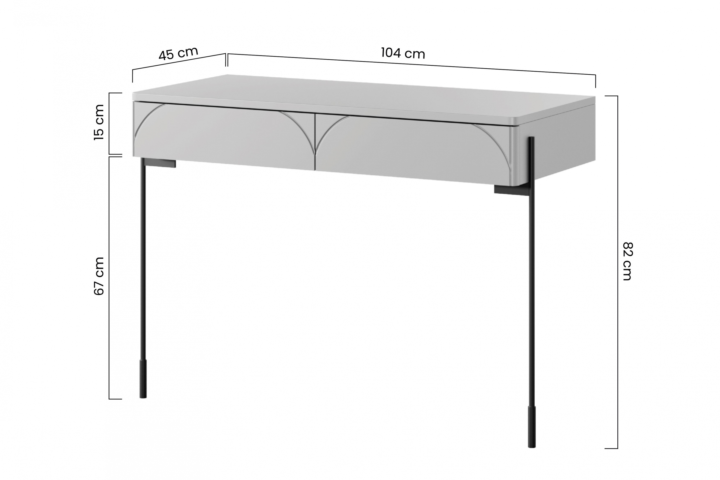 Toaletní/konzolový stolek Sonatia 100 cm - kašmírová Toaletní stolek
