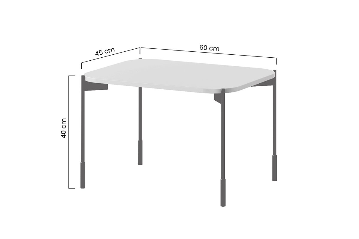 Kávový stolek Sonatia 60x40 - kašmírová konferenční stolek prostokatny Sonatia 60 cm - kašmír - Rozměry